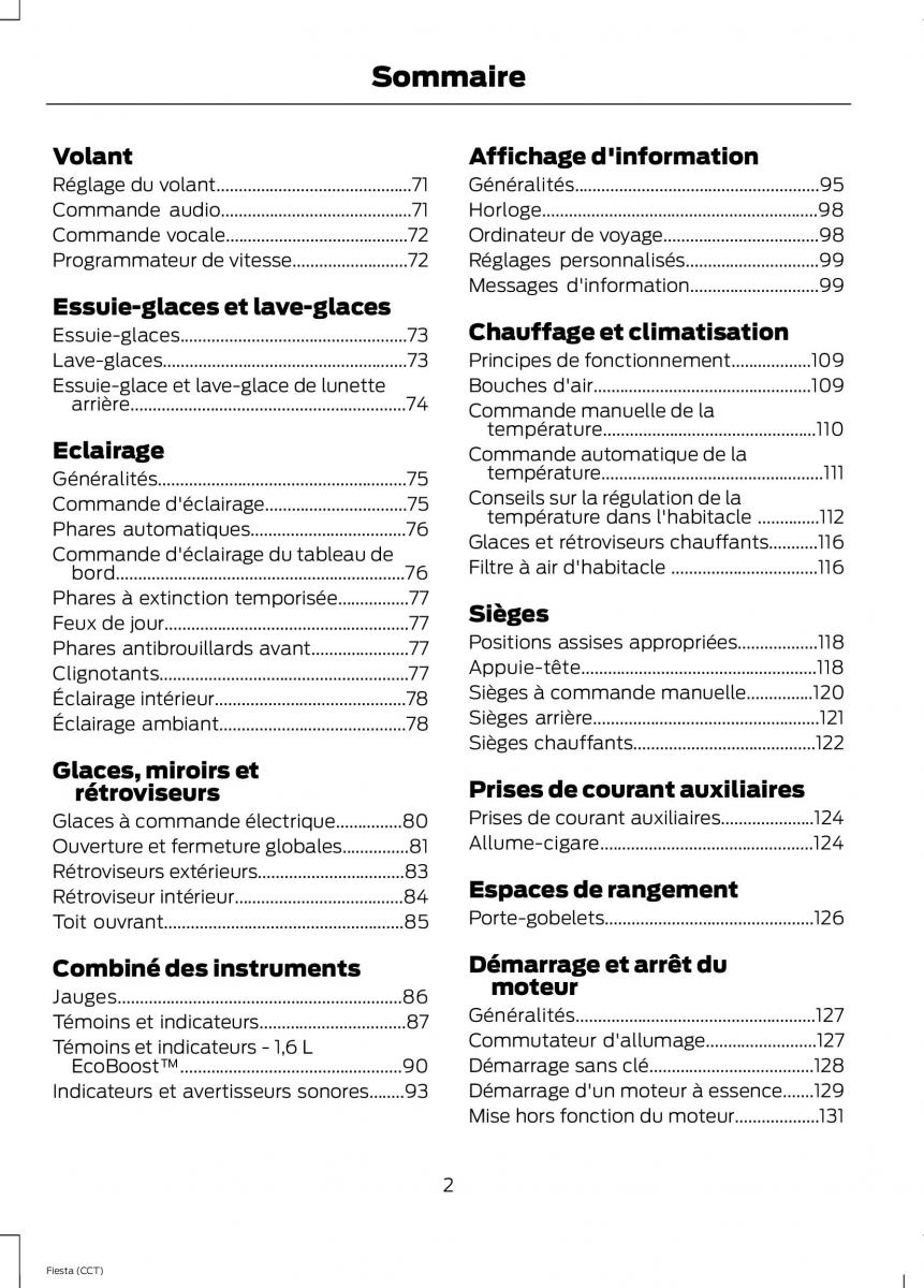 Ford Fiesta VII 7 manuel du proprietaire / page 4