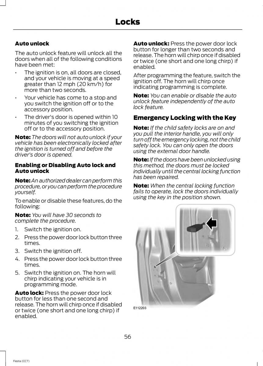 Ford Fiesta VII 7 owners manual / page 59