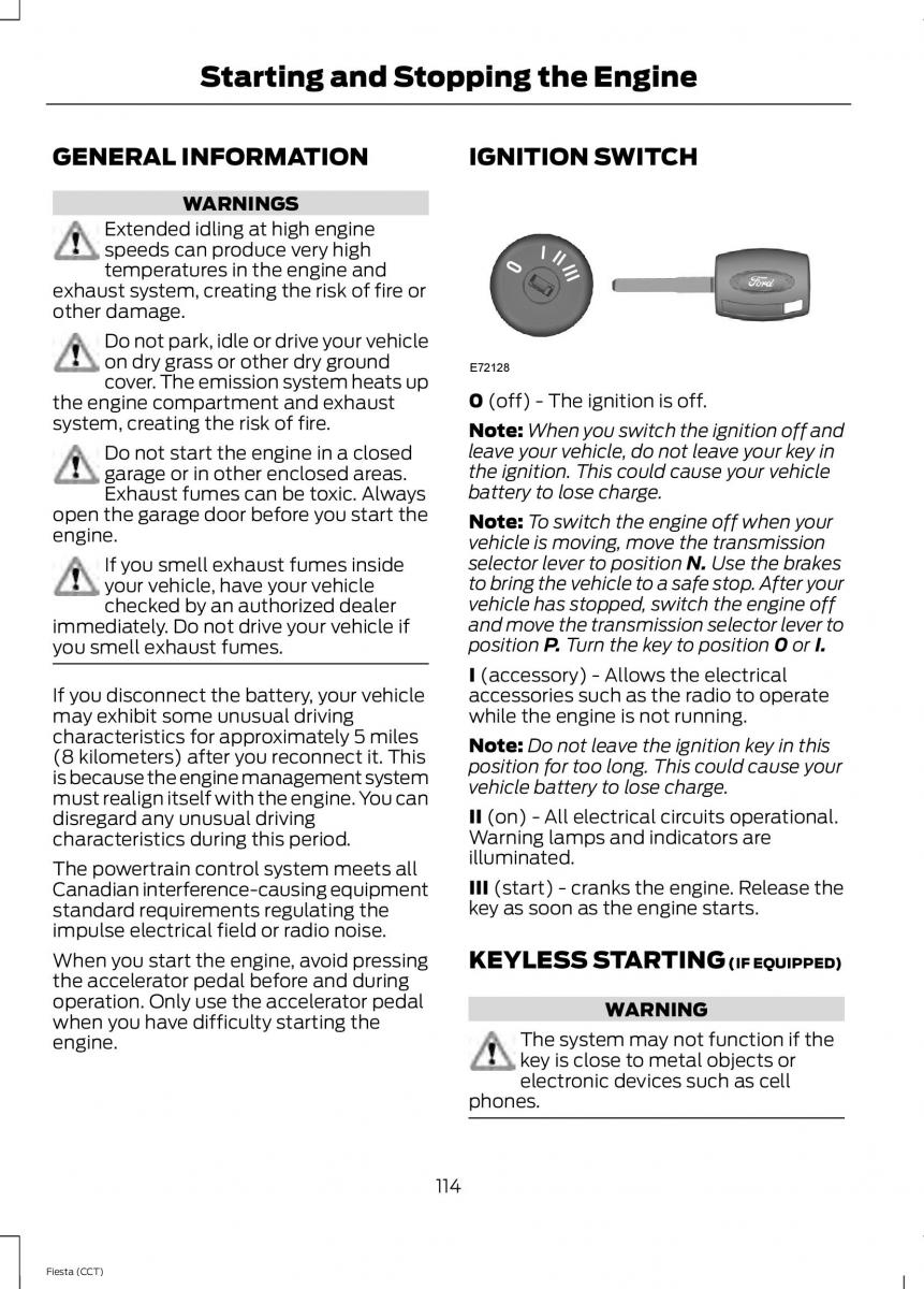 Ford Fiesta VII 7 owners manual / page 117