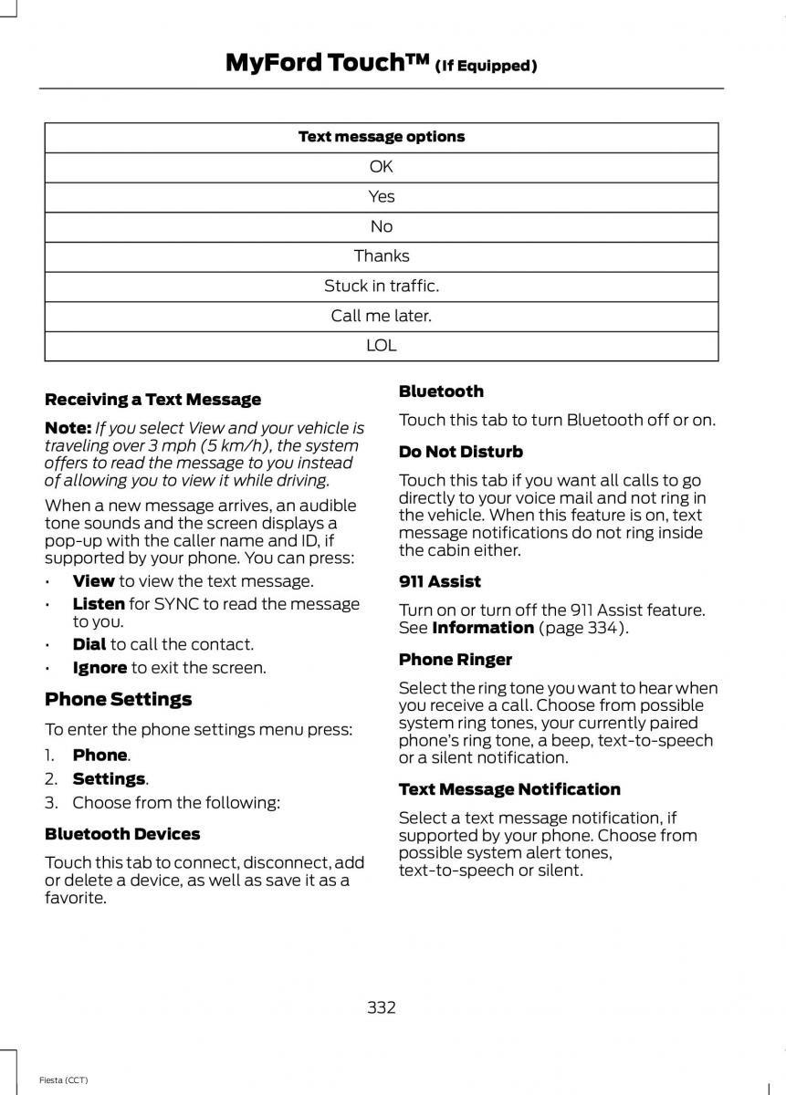 Ford Fiesta VII 7 owners manual / page 335