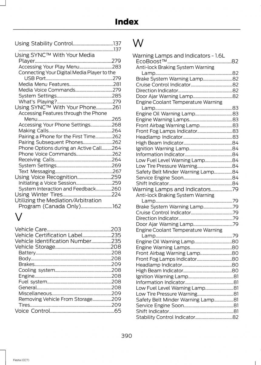 Ford Fiesta VII 7 owners manual / page 393