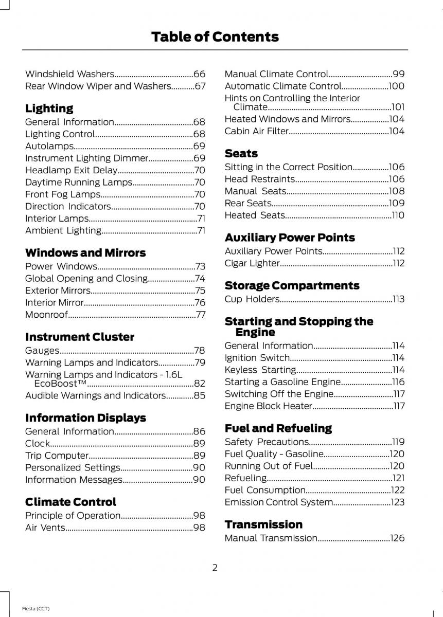 Ford Fiesta VII 7 owners manual / page 5