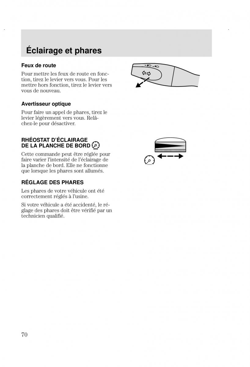 Ford Focus I 1 manuel du proprietaire / page 70