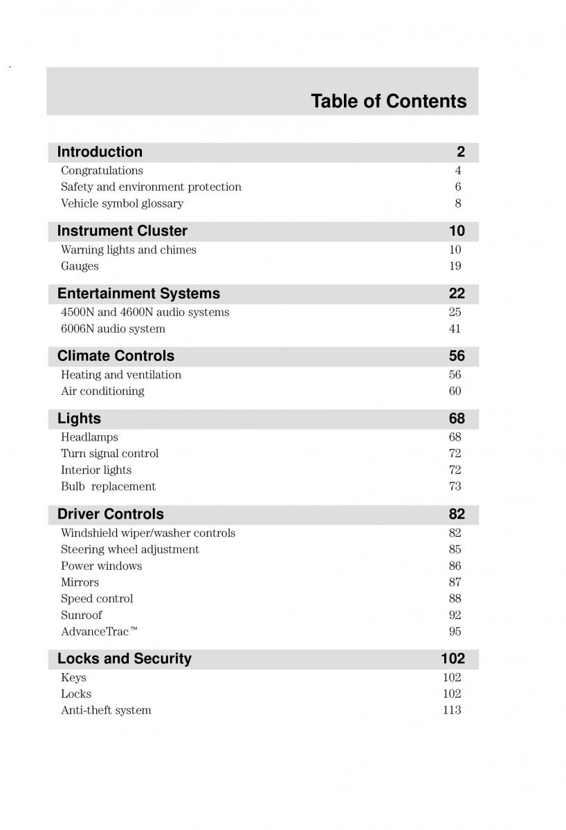 Ford Focus I 1 owners manual / page 1