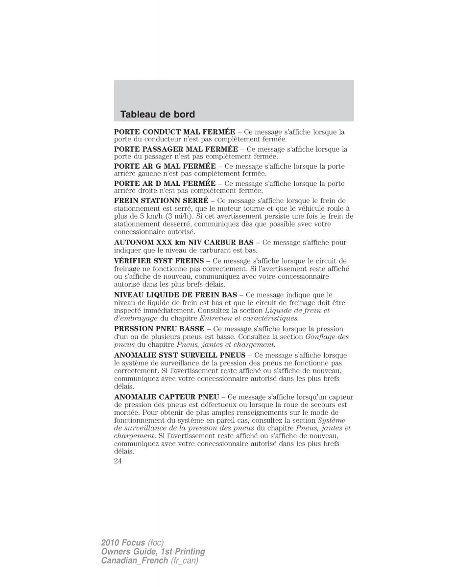 Ford Focus II 2 manuel du proprietaire / page 24