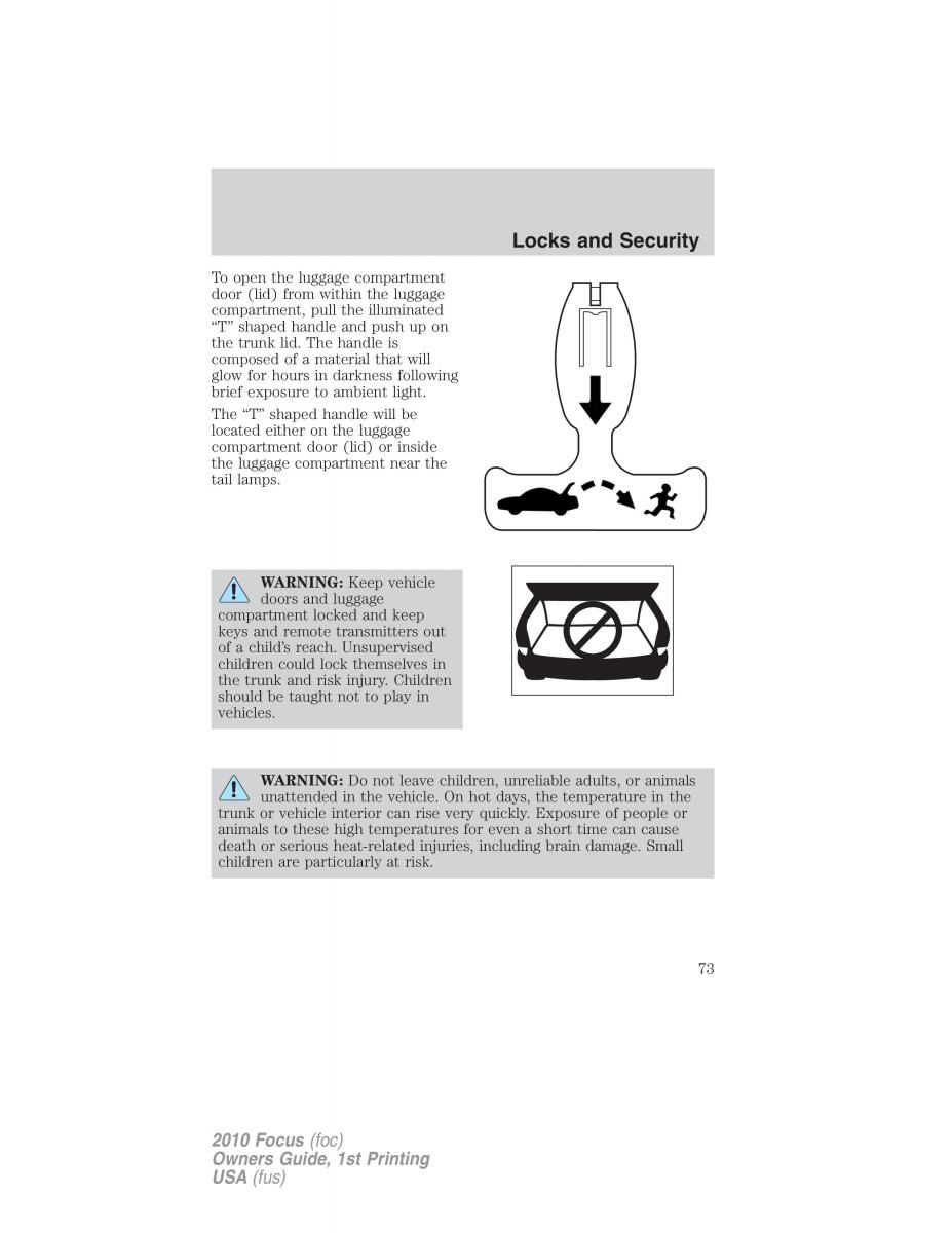 Ford Focus II 2 owners manual / page 73