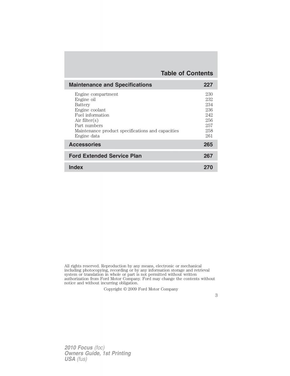 Ford Focus II 2 owners manual / page 3