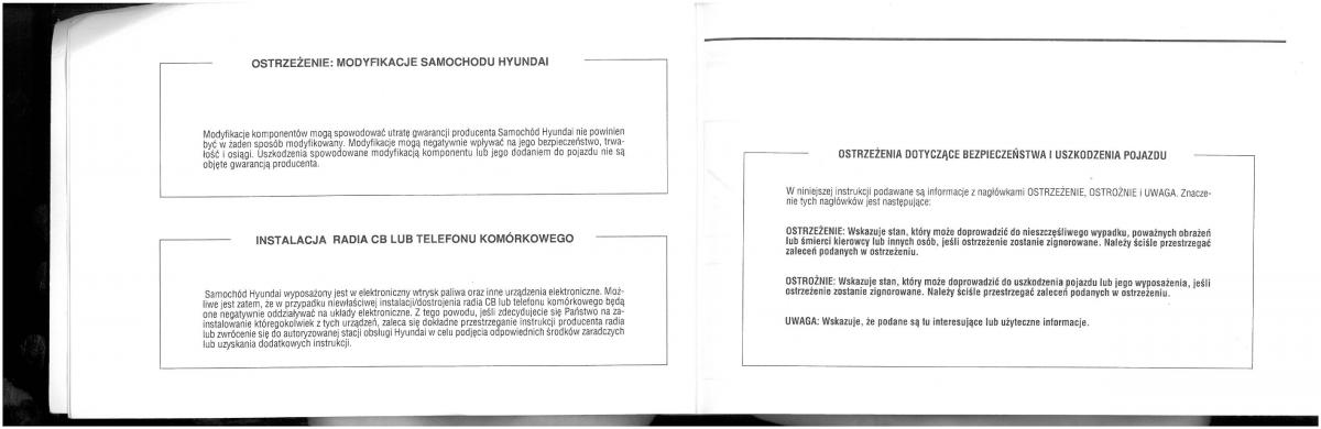 manual  Hyundai XG25 XG30 instrukcja / page 4