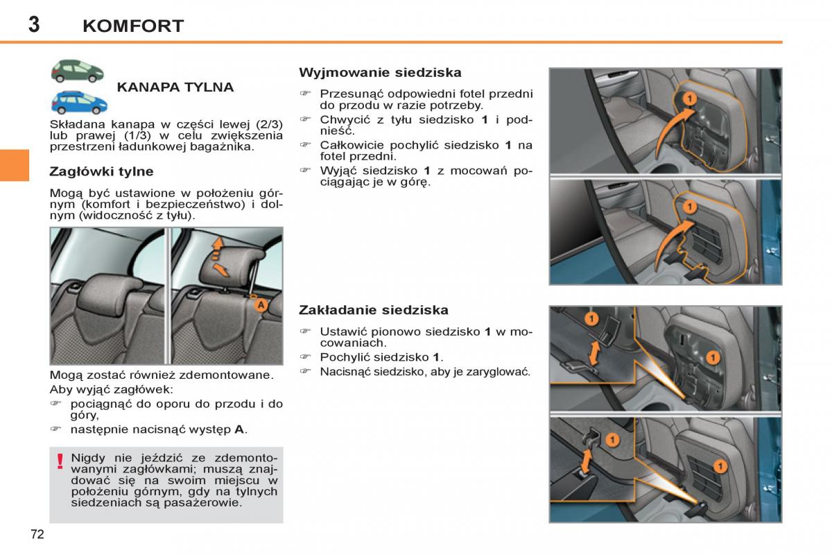 Peugeot 308 SW I 1 instrukcja obslugi / page 74