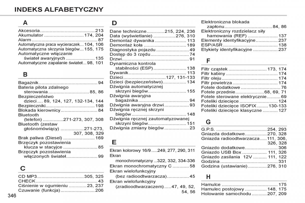 Peugeot 308 SW I 1 instrukcja obslugi / page 348