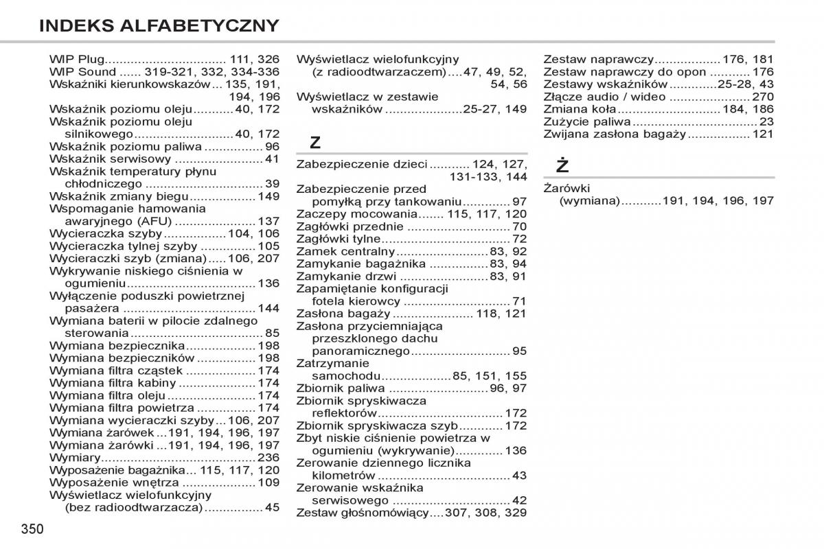 Peugeot 308 SW I 1 instrukcja obslugi / page 352