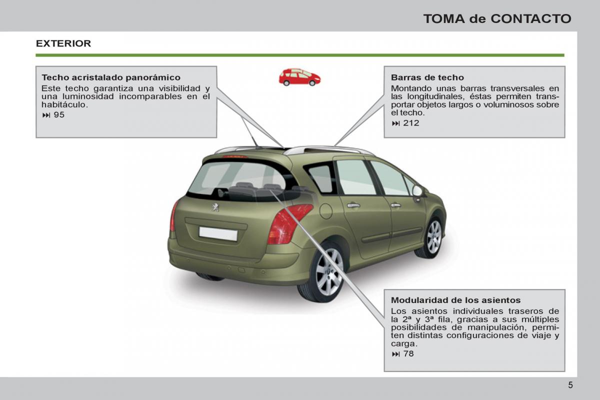 Peugeot 308 SW I 1 manual del propietario / page 7