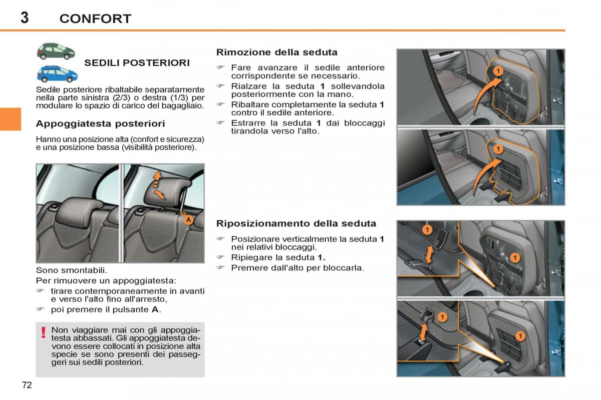 Peugeot 308 SW I 1 manuale del proprietario / page 74