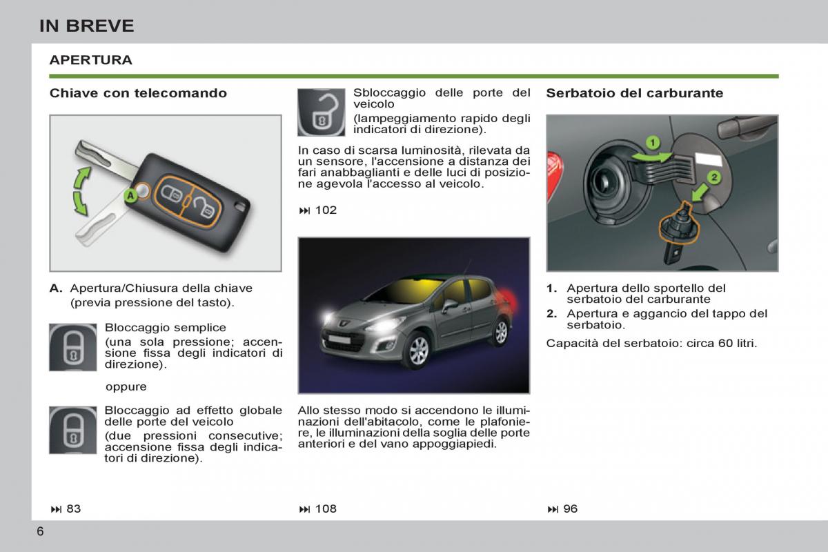 Peugeot 308 SW I 1 manuale del proprietario / page 8