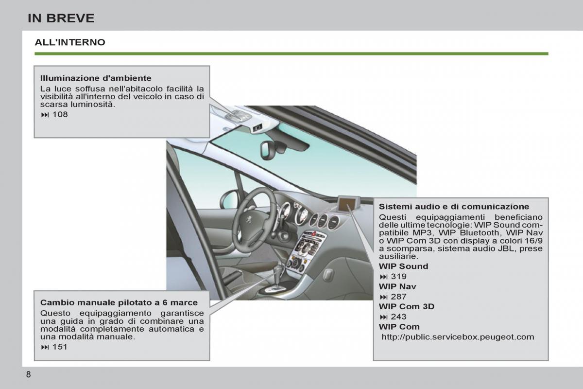Peugeot 308 SW I 1 manuale del proprietario / page 10