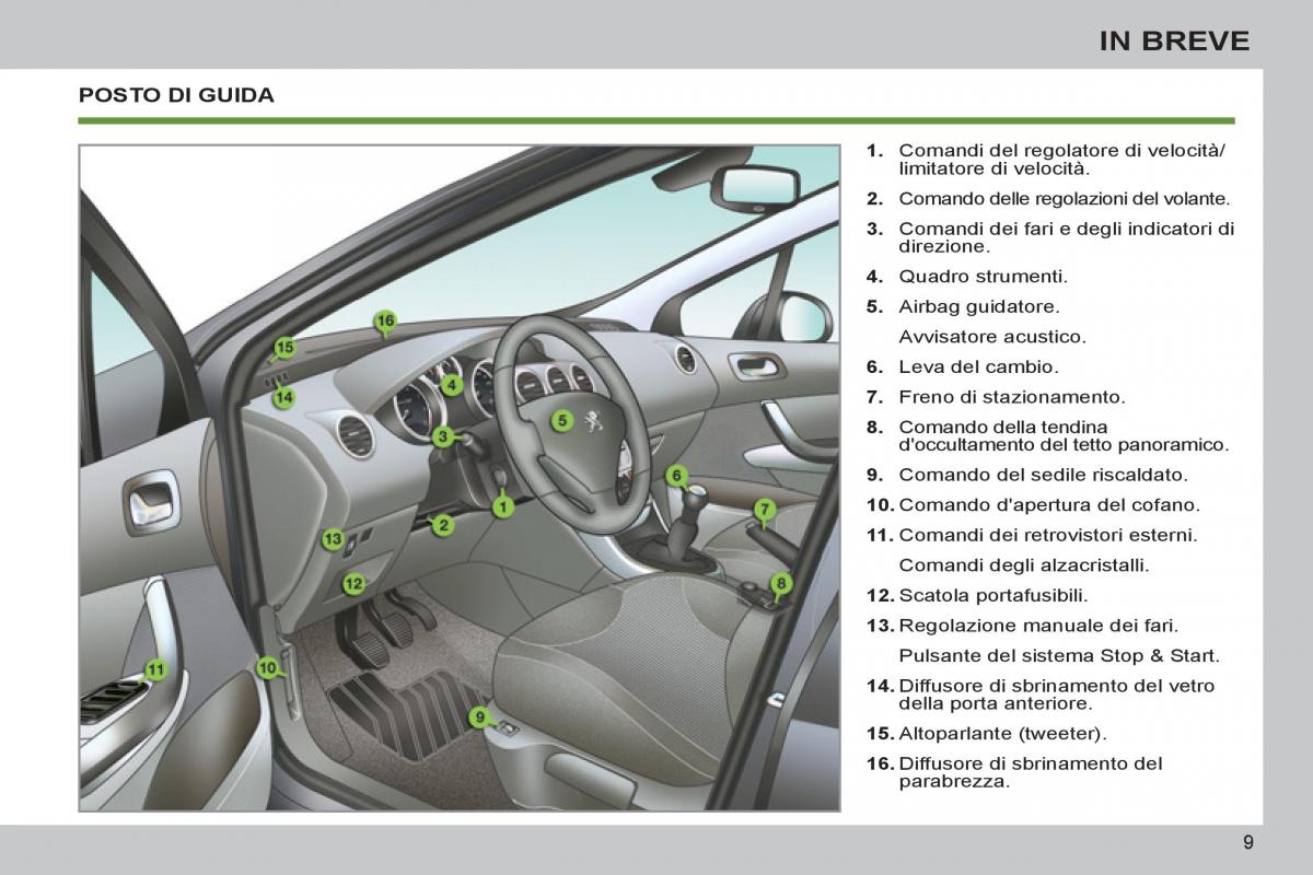 Peugeot 308 SW I 1 manuale del proprietario / page 11