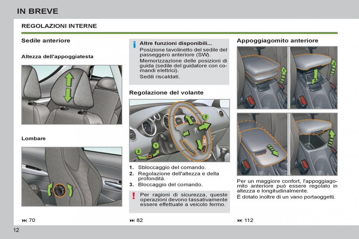 Peugeot 308 SW I 1 manuale del proprietario / page 14