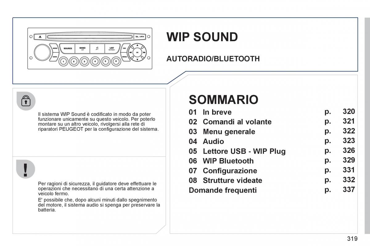 Peugeot 308 SW I 1 manuale del proprietario / page 321