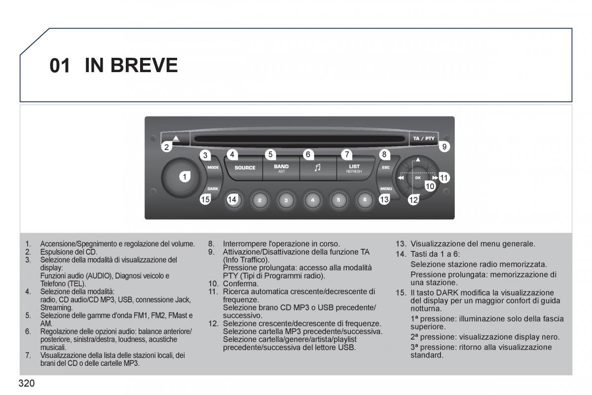Peugeot 308 SW I 1 manuale del proprietario / page 322