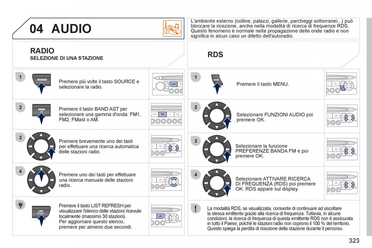 Peugeot 308 SW I 1 manuale del proprietario / page 325