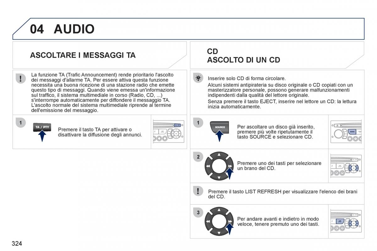 Peugeot 308 SW I 1 manuale del proprietario / page 326