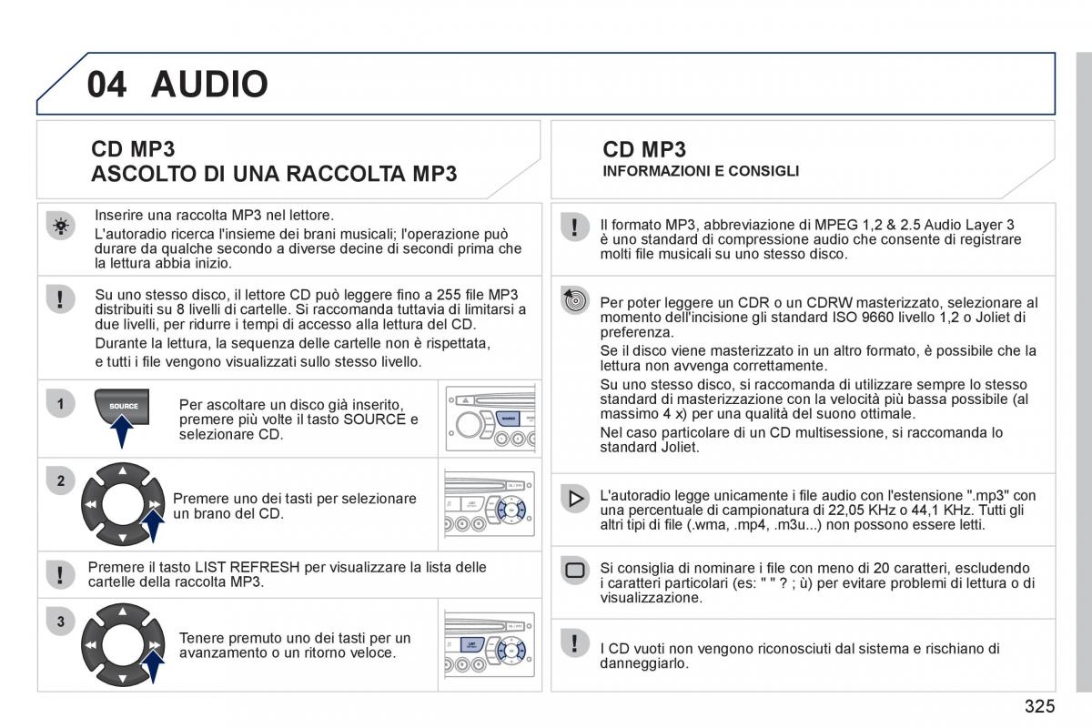Peugeot 308 SW I 1 manuale del proprietario / page 327