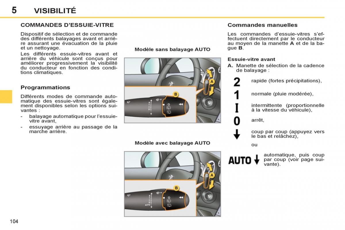 Peugeot 308 SW I 1 manuel du proprietaire / page 106