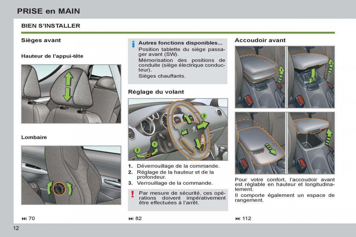 Peugeot 308 SW I 1 manuel du proprietaire / page 14