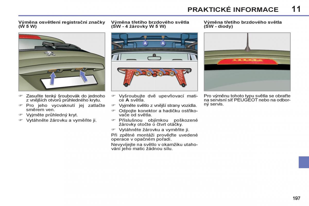 Peugeot 308 SW I 1 navod k obsludze / page 199
