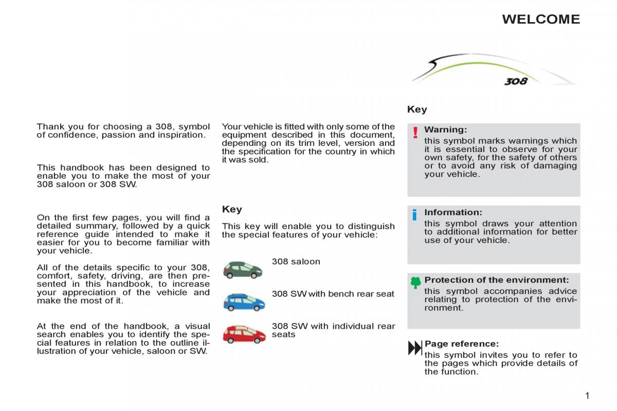 Peugeot 308 SW I 1 owners manual / page 3