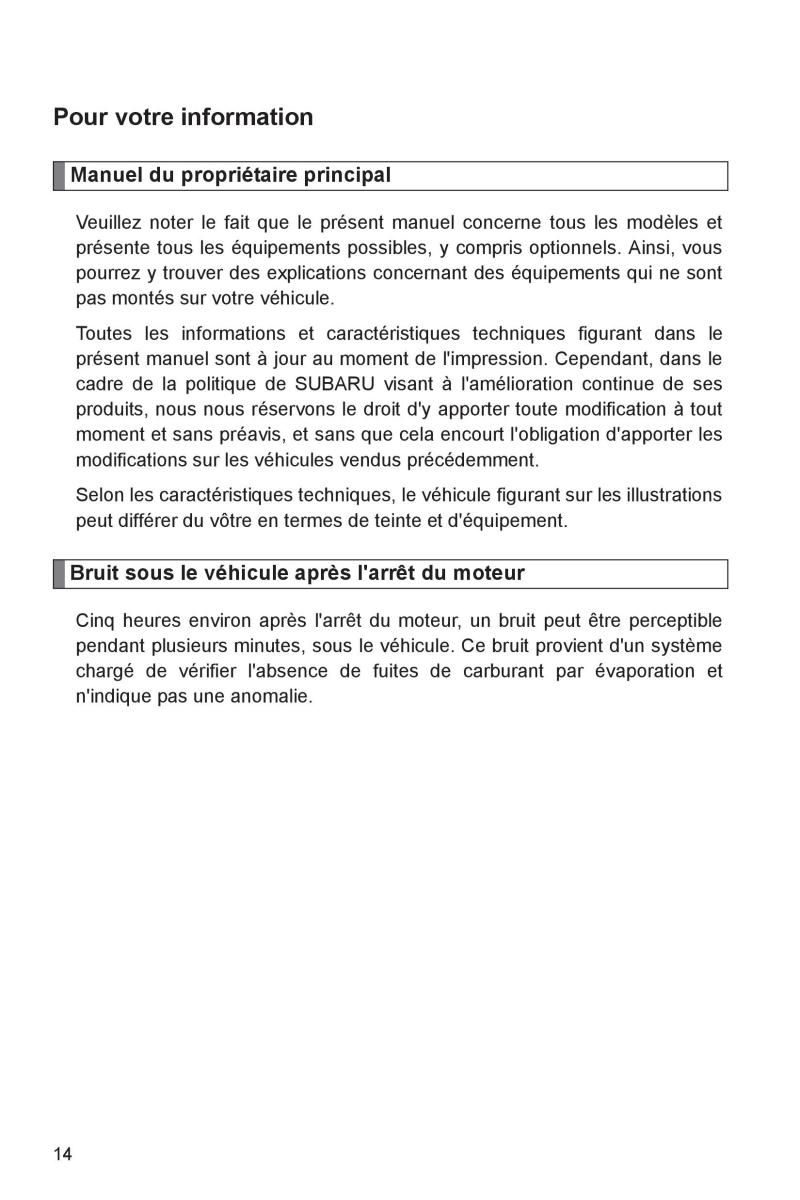Subaru BRZ manuel du proprietaire / page 16