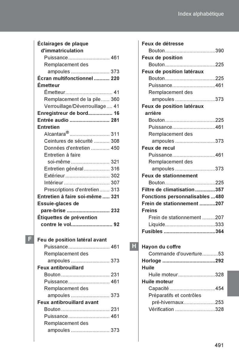 manual  Subaru BRZ manuel du proprietaire / page 486