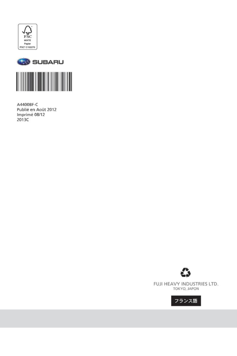 manual  Subaru BRZ manuel du proprietaire / page 496