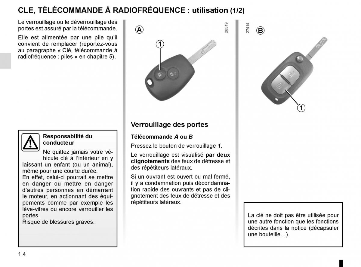 Renault Kangoo II 2 manuel du proprietaire / page 10