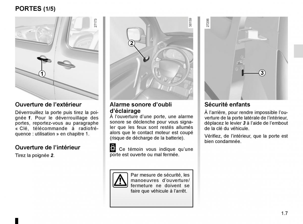 Renault Kangoo II 2 manuel du proprietaire / page 13