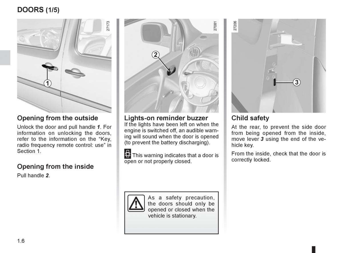 Renault Kangoo II 2 owners manual / page 12