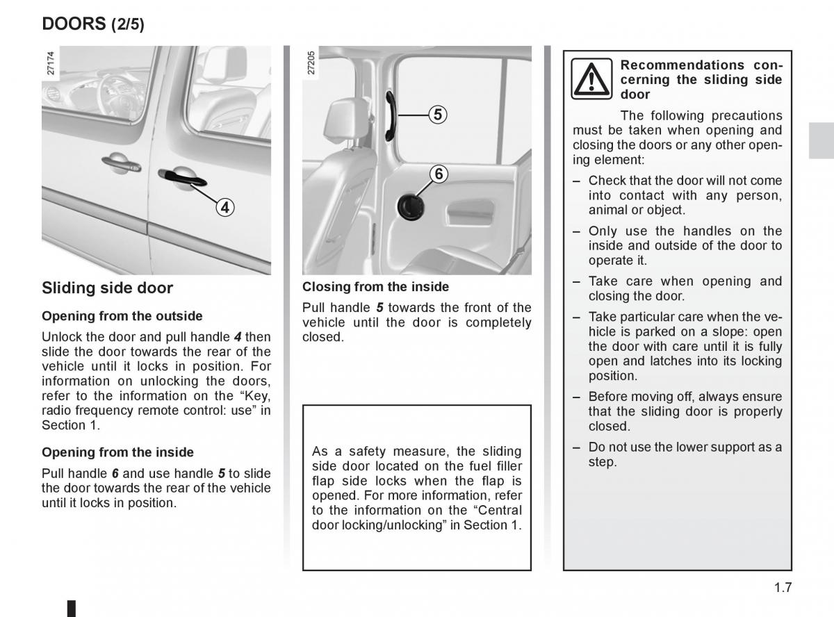 Renault Kangoo II 2 owners manual / page 13