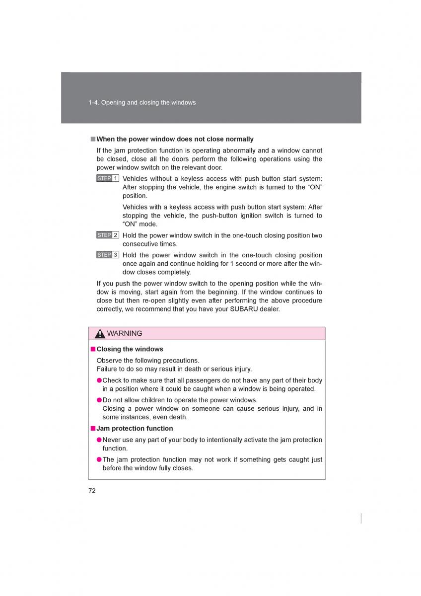 Subaru BRZ owners manual / page 72