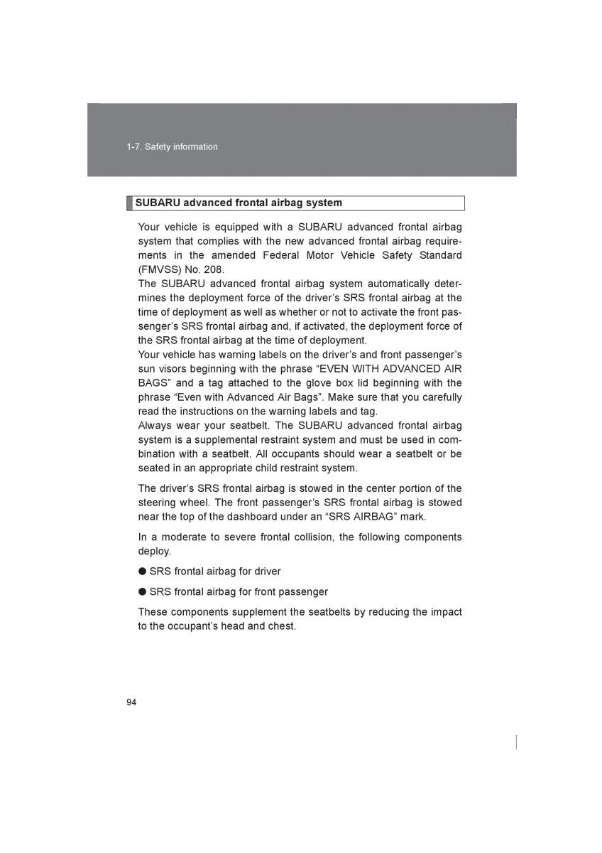Subaru BRZ owners manual / page 94