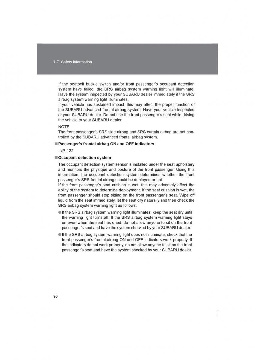 Subaru BRZ owners manual / page 96