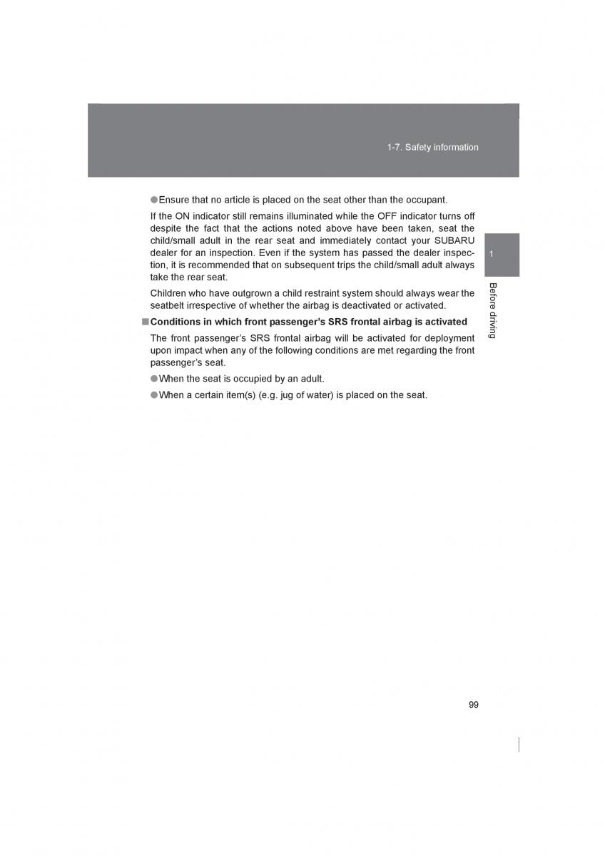 Subaru BRZ owners manual / page 99
