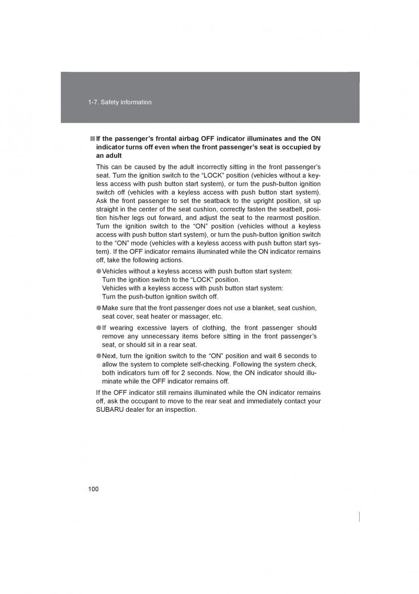Subaru BRZ owners manual / page 100