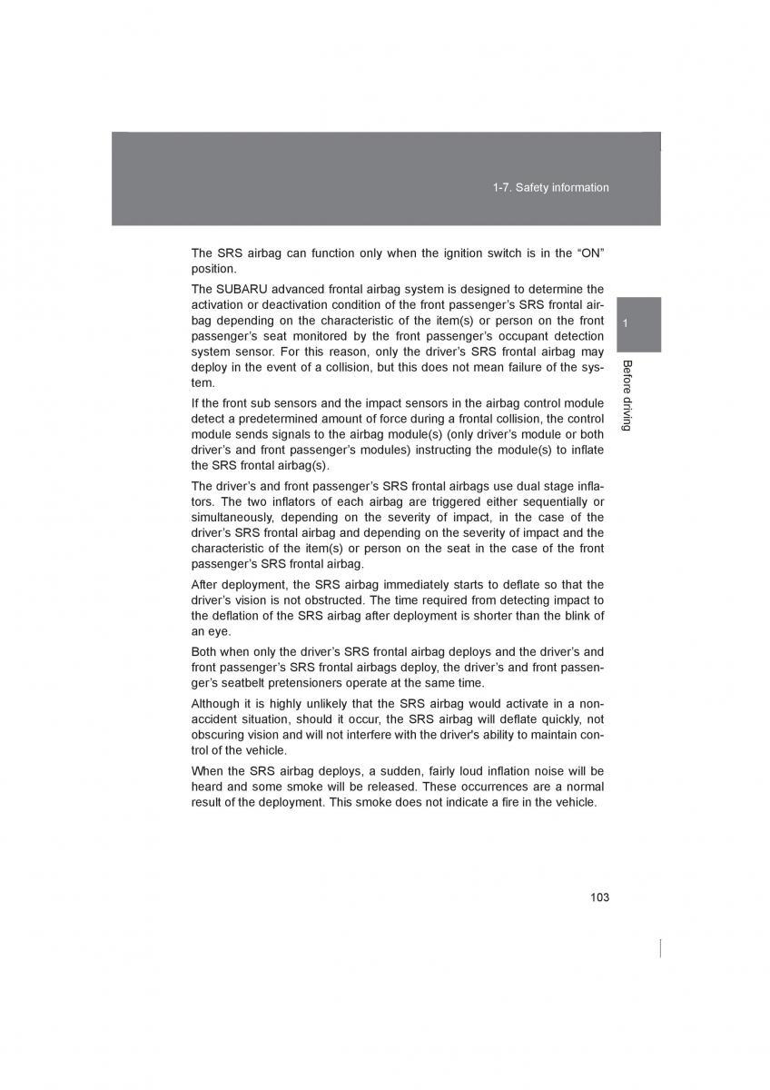 Subaru BRZ owners manual / page 103