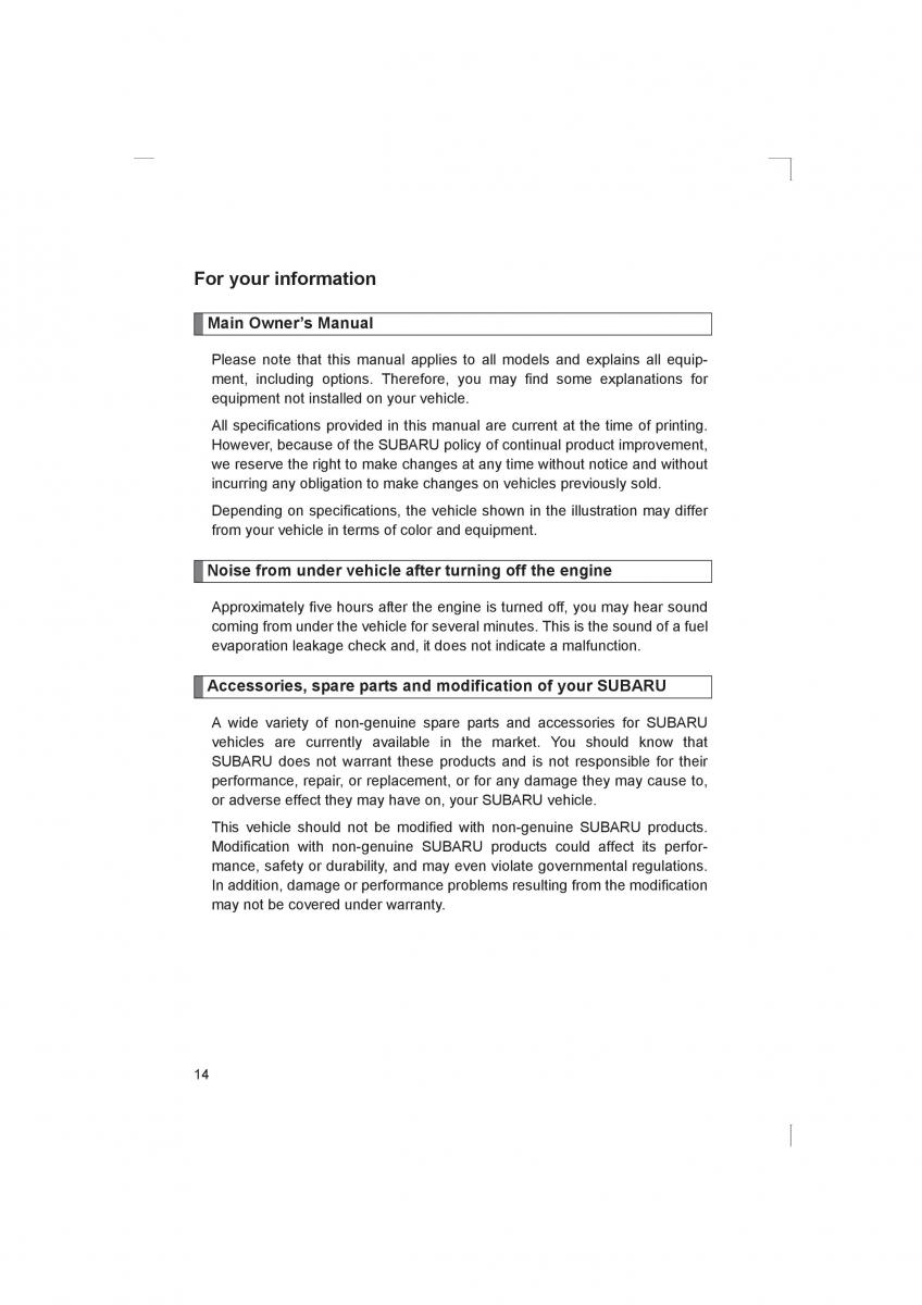 manual  Subaru BRZ owners manual / page 14