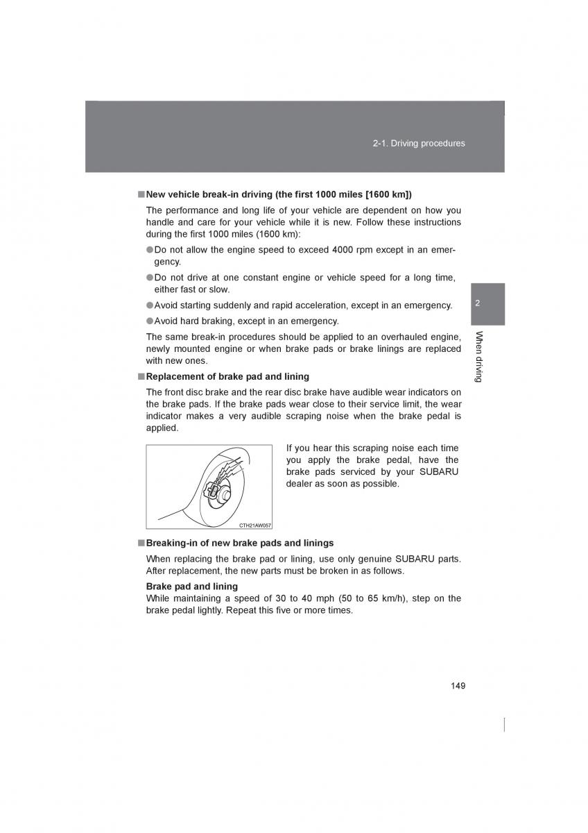 Subaru BRZ owners manual / page 149