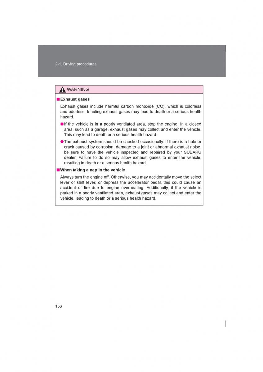 Subaru BRZ owners manual / page 156
