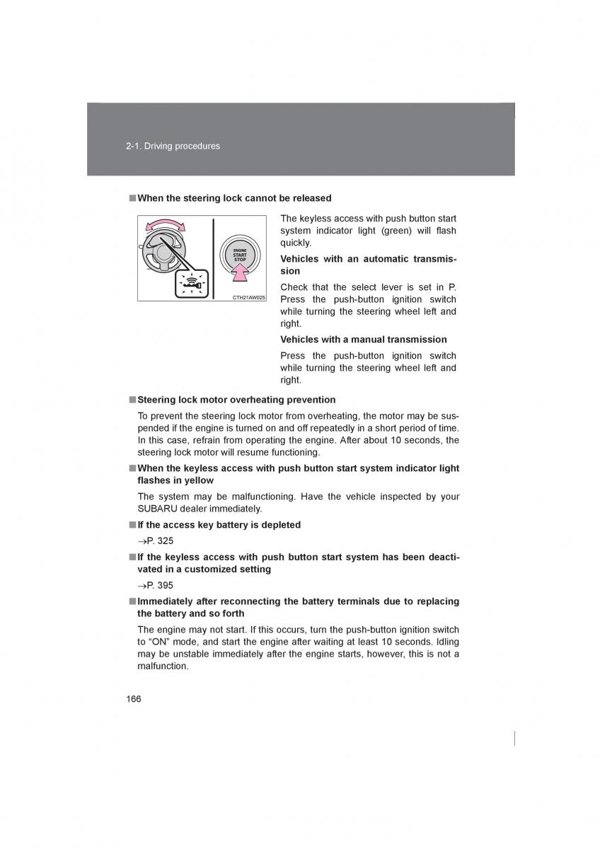 Subaru BRZ owners manual / page 166