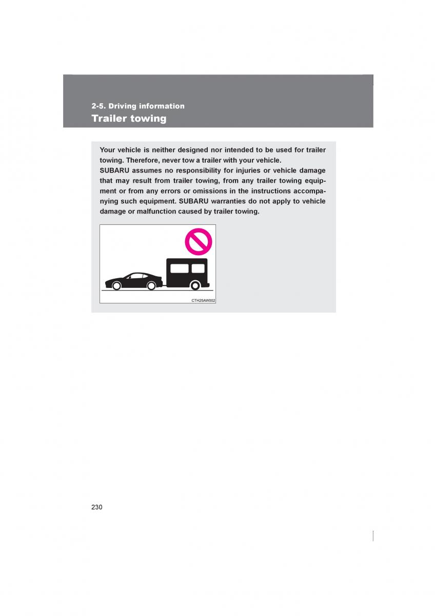 Subaru BRZ owners manual / page 230