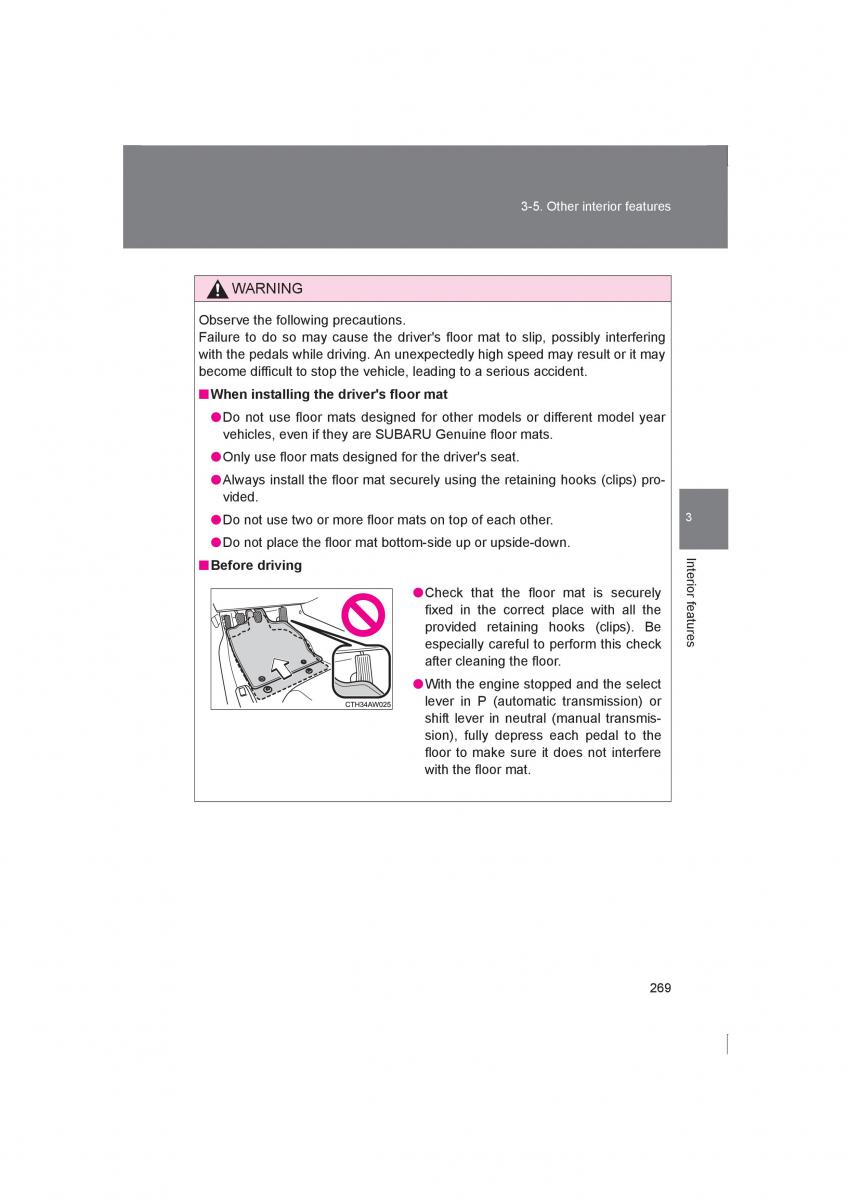 Subaru BRZ owners manual / page 269
