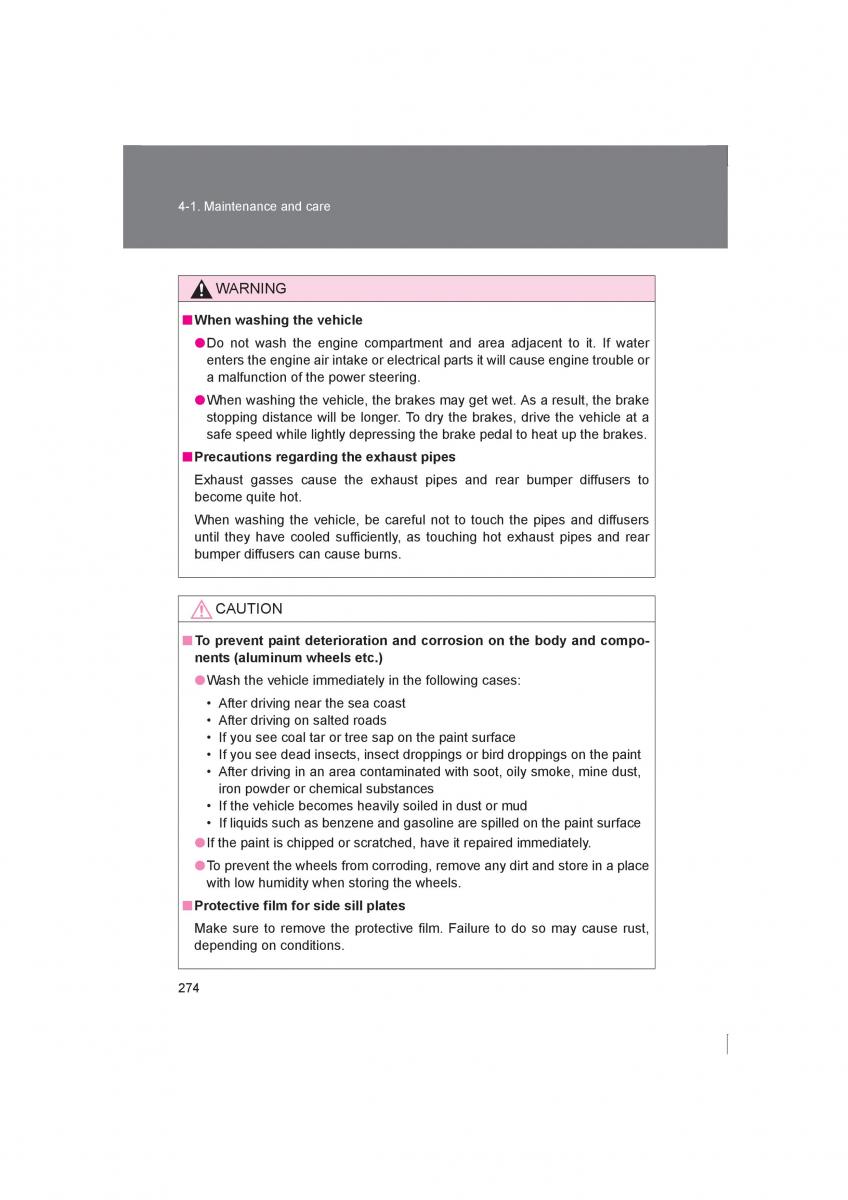 Subaru BRZ owners manual / page 274